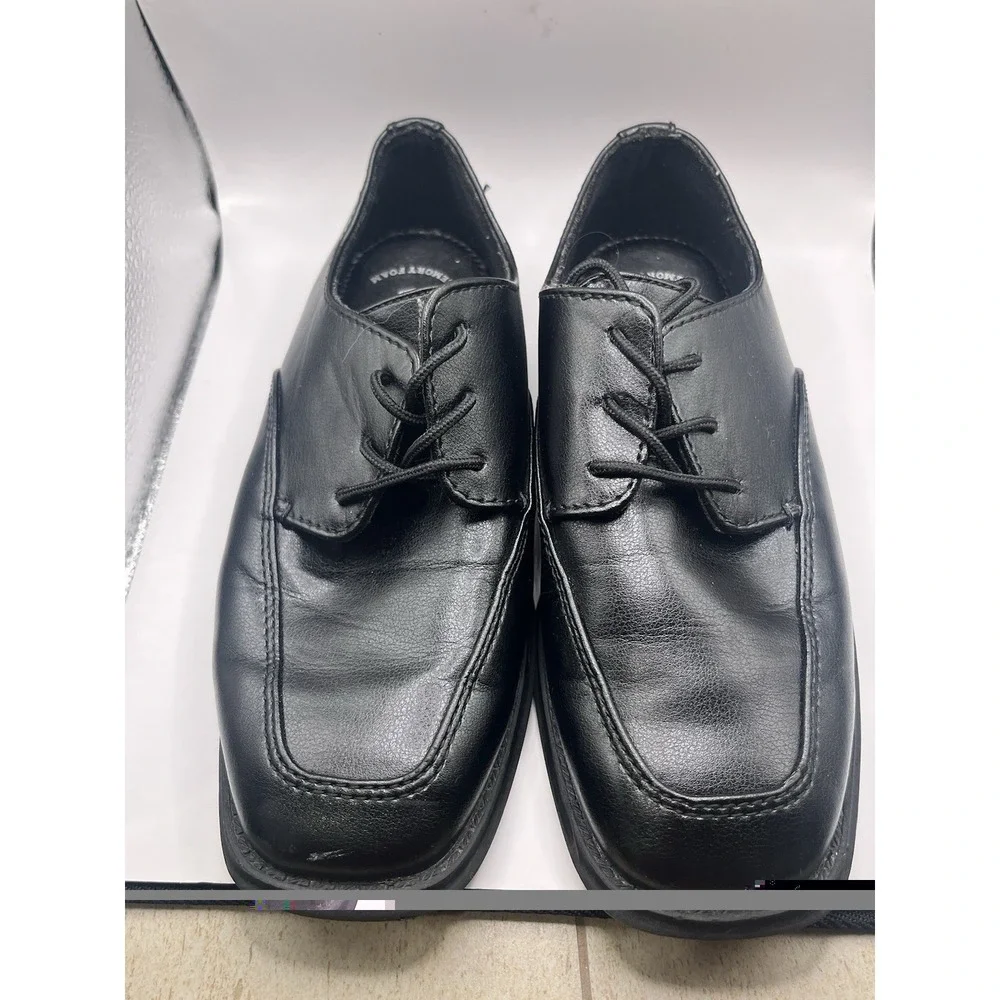 Sonoma Alexander Boys Black Lace Up Oxford Dress Shoes Size 1 Church Wedding